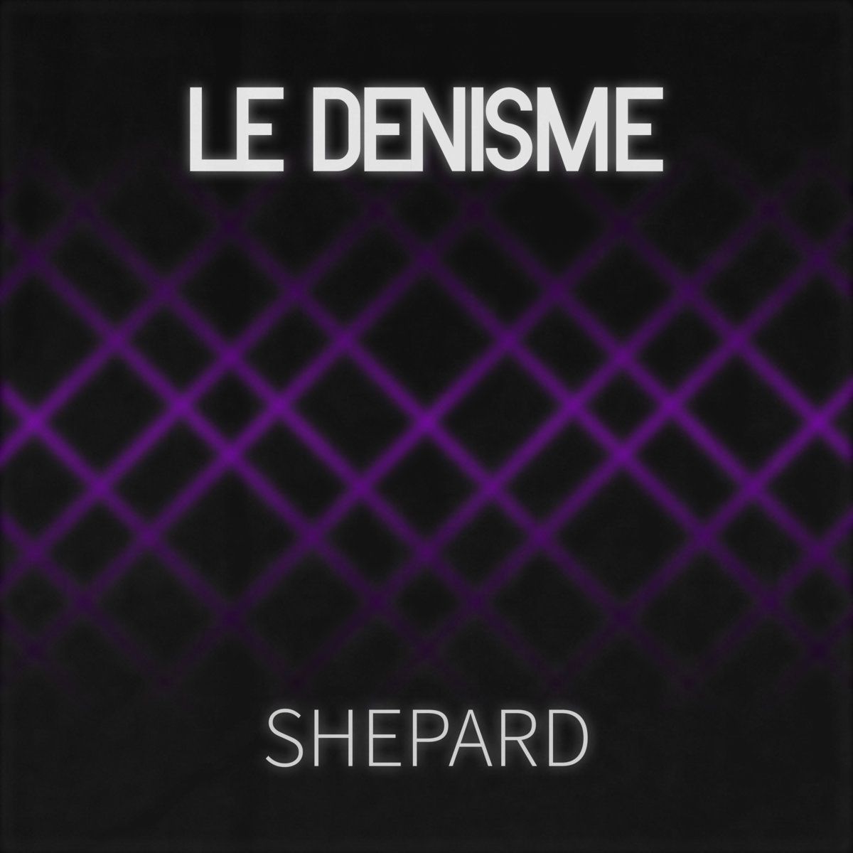 Un fond noir sur lequel sont dessinées des lignes violettes diagonales qui montent et descendent indistinctement. Centré en haut de la pochette, le nom de l'artiste LE DENISME. Centré en bas de la pochette en écriture fine, le titre du single, SHEPARD.