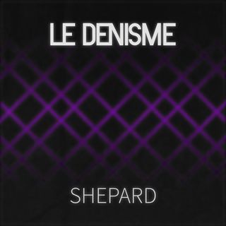Un fond noir sur lequel sont dessinées des lignes violettes diagonales qui montent et descendent indistinctement. Centré en haut de la pochette, le nom de l'artiste LE DENISME. Centré en bas de la pochette en écriture fine, le titre du single, SHEPARD.